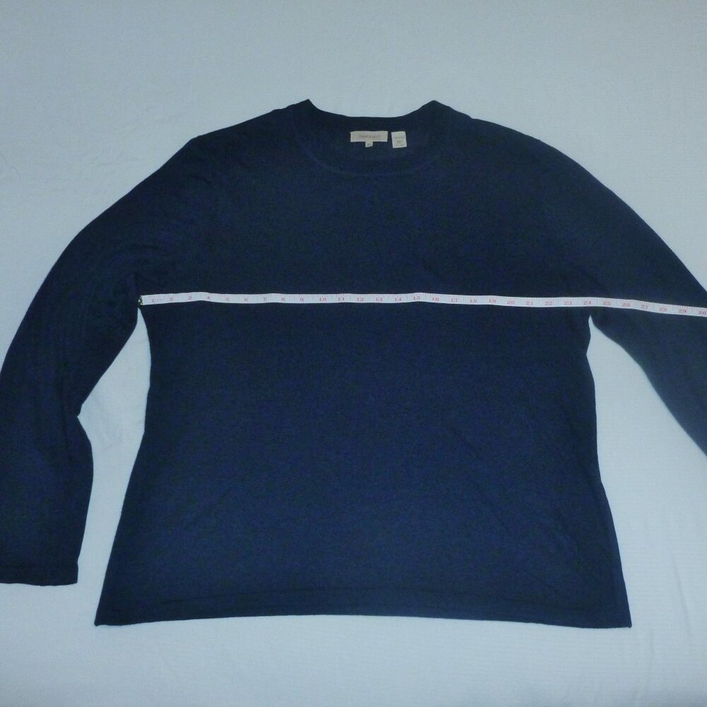 INHABIT Jersey Top 100% Cotton Navy Blue Crew Neck Lightweight Sweater XL